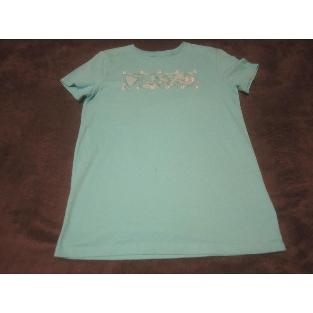 Under Armour Shirt Womens Small Blue Classic Tee Crewneck Logo Graphic Top